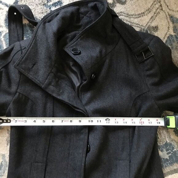 Zara Basic Womens Brown Fully Lined Wool Blend Coat Size Large Pockets - Picture 7 of 11